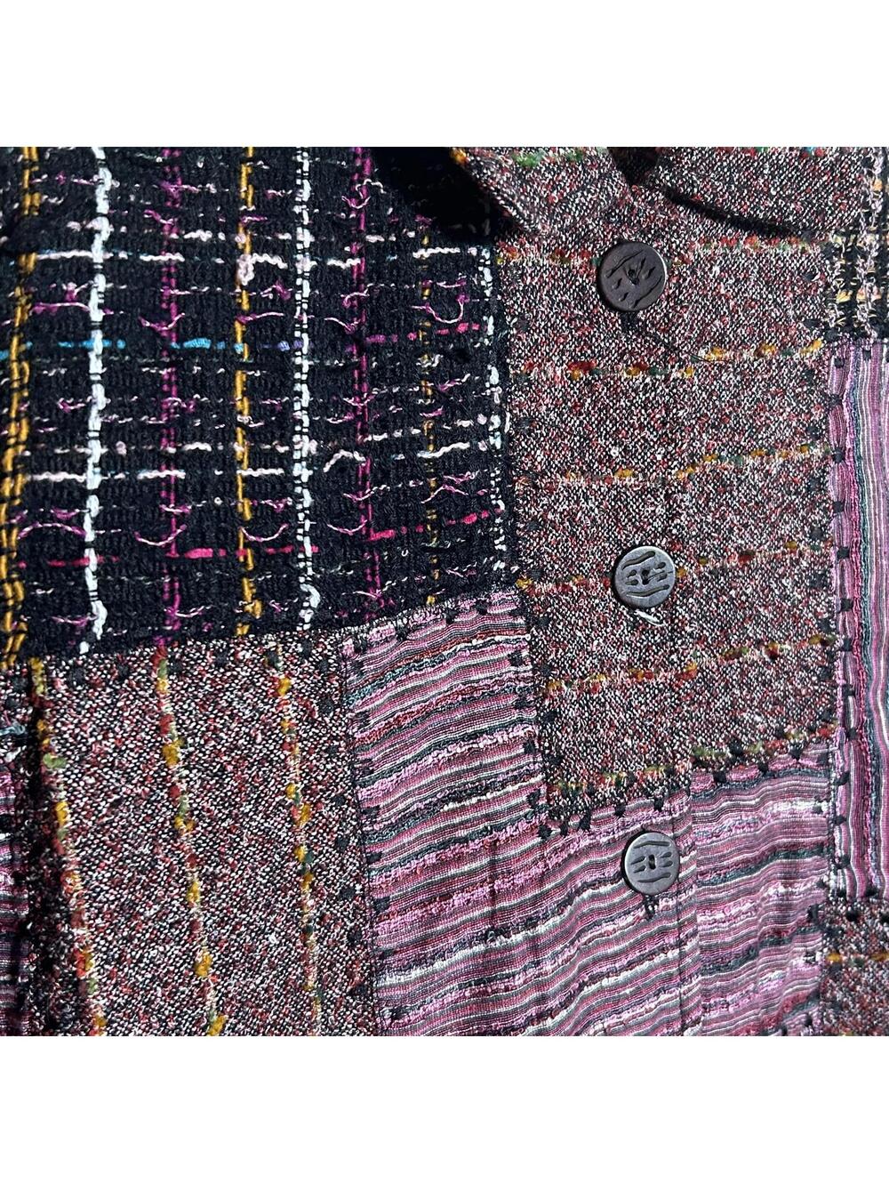 TravelSmith Vintage Purple Patchwork Button-Up Jacket Womens Size M Silk Boho - Picture 7 of 9